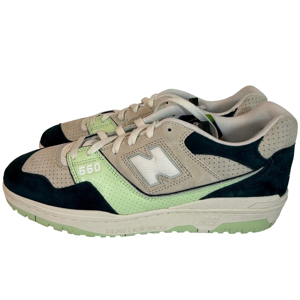 New Balance 550 Green Grey Suede Leather Sneakers Mens 13 NWB